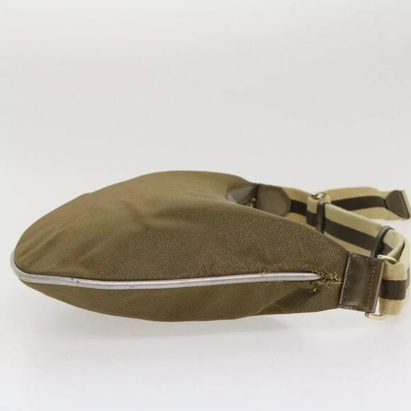 GUCCI Sherry Line Shoulder Bag Canvas Gold Auth ac1764 - Picture 4 of 16